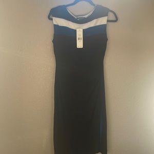 Women’s dress size 8. Black, blue and white.